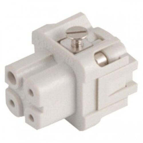 7203.6001.0 |  Inserto femmina 21X21, terminali a vite  poli 3P+T, 10A,Colore Grigio.