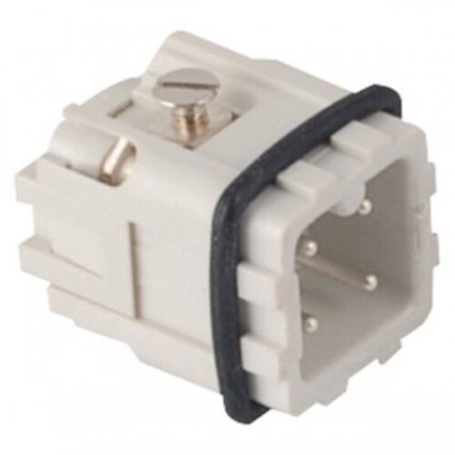 7203.6101.0 | Inserto maschio 21X21, terminali a vite  poli 3P+T, 10A,Colore Grigio.