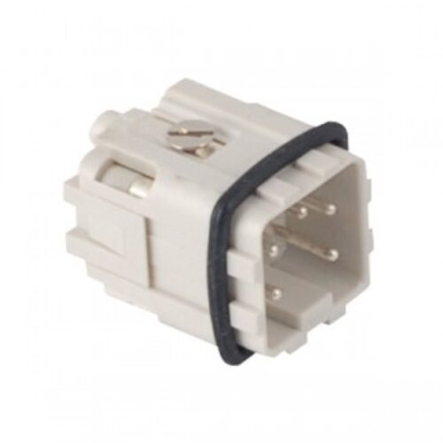 7204.6102.0 | Inserto maschio terminali a vite  poli 4P+T, 10A
Colore Grigio.
