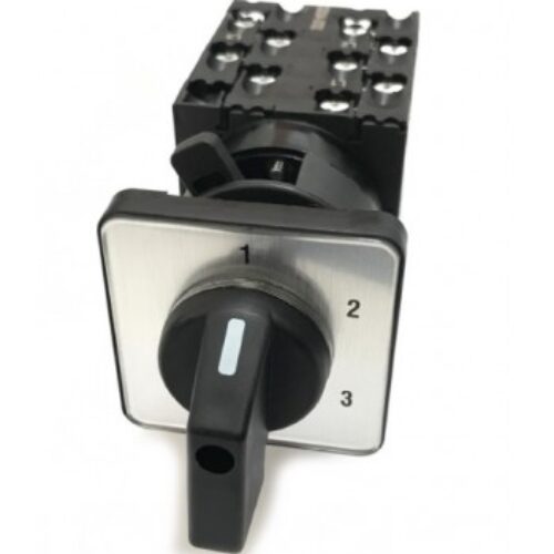 CS20A-ST33-SP2 | Interruttore a camme 3 Poli 3 Posizioni 20Amp,   Montaggio con piastra di legenda con maniglia.