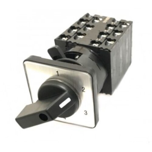 CS20A-ST43- SP2 | Interruttore a camme 3 Poli 4 Posizioni 20Amp. Montaggio con piastra di legenda con maniglia.