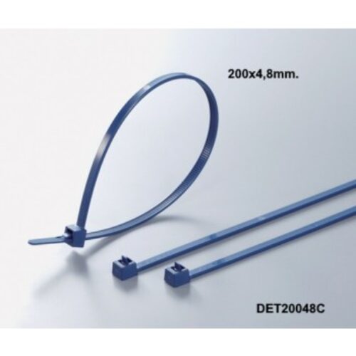 DET20048C | Fascetta rilevabile al metal detector blu lunghezza 200×4,8mm. Conf. 100 Pcs.