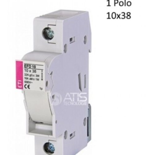 EFD101P | Porta fusibili cilindrici  da guida DIN,  D. 10X38 1 Poli