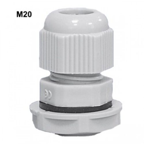 M207035 | Pressacavi + controdadi M20. IP68, Grigio RAL7035.
