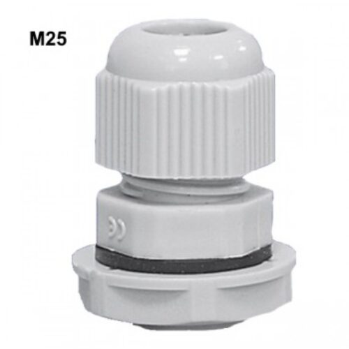 M257035 | Pressacavi + controdadi M25, IP68, Grigio RAL7035.