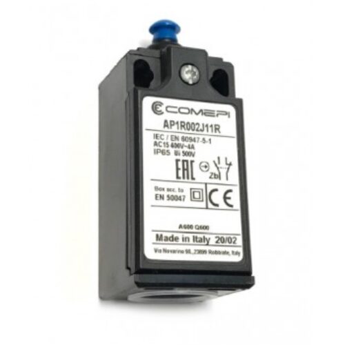 AP1R002J11R|  Finecorsa-Pistoncino, corpo 30mm tecnopolimero, azionamento contatti 2 posizioni 1NO+1NC, IP65, Pg 13,5.