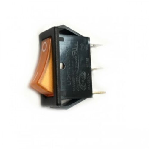 AT2220A | Interruttore unipolare tasto lum arancio snap in 11×30. 0/1 . 16A 230V.