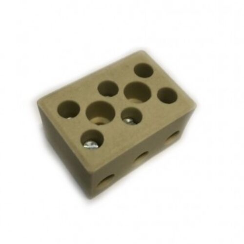 C7248 | Morsetto steatite 34×18,5×25 mm per alte temperature 10A , 3 poli, Sezione cavo 4mmq.