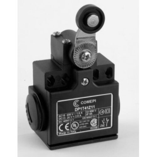 DP1T41Z11 | Finecorsa  leva con rotella in nylon 18mm,Contatti a scatto (1NO + 1NC) doppio isolamento e apertura positiva, PG13,5, IP65.