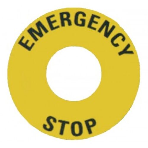 ECX1661 | Targhetta Ø 50 EMERGENCY, fondo giallo
