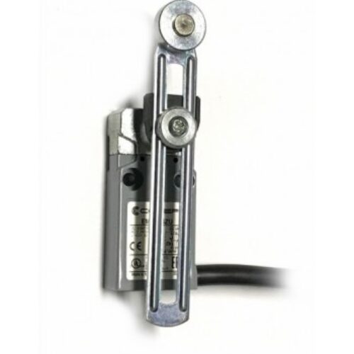 EM1G53ZU | Finecorsa- leva regolabile con rotella metallo 1NO/+1NC, IP67 con uscita cavo 90° lc= 1mtl.