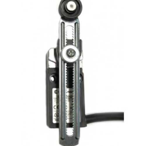 EP1G5100ZU | Finecorsa pre cablato – Doppio isolamento- leva regolabile con rotella 18mm  in nylon.1NO/+1NC con uscita cavo 90° lc= 1mtl.