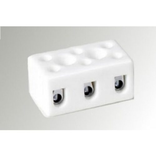 K516E | Morsetto ceramico 24x 40×20 per alte temperature 300°C,Tripolare 32A  Sez. max cavo 4,2mmq.