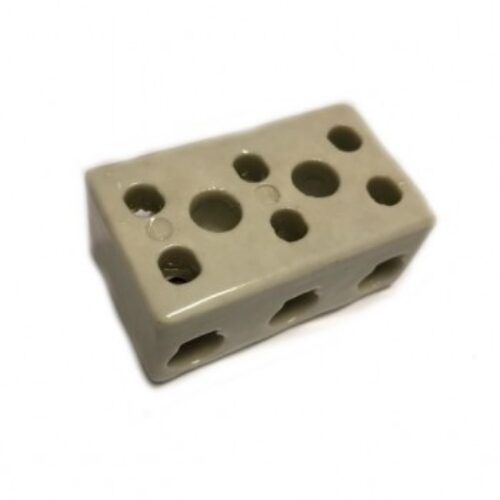 K516G | Morsetto ceramico 30x51x 23 mm per alte temperature 300°C, Tripolare 40A sezione max cavo 6mmq.