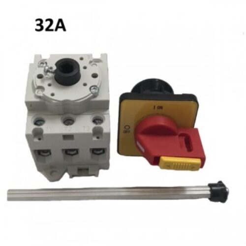 LB69-3032-H6903-E69 | Sezionatore per montaggio su base, 3 poli, 32 A   completa di maniglia H69-0003  e Albero E69-0003.
