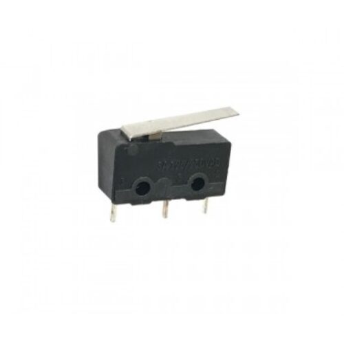 M6400 | Micro swich miniatura 3A 250V, contatti argentati, terminali a saldare,   Leva piana, Pressione di lavoro 35g.