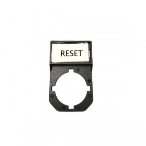 RESETLABEL | Targhetta per pulsante  D. 22 con scritta  RESET.